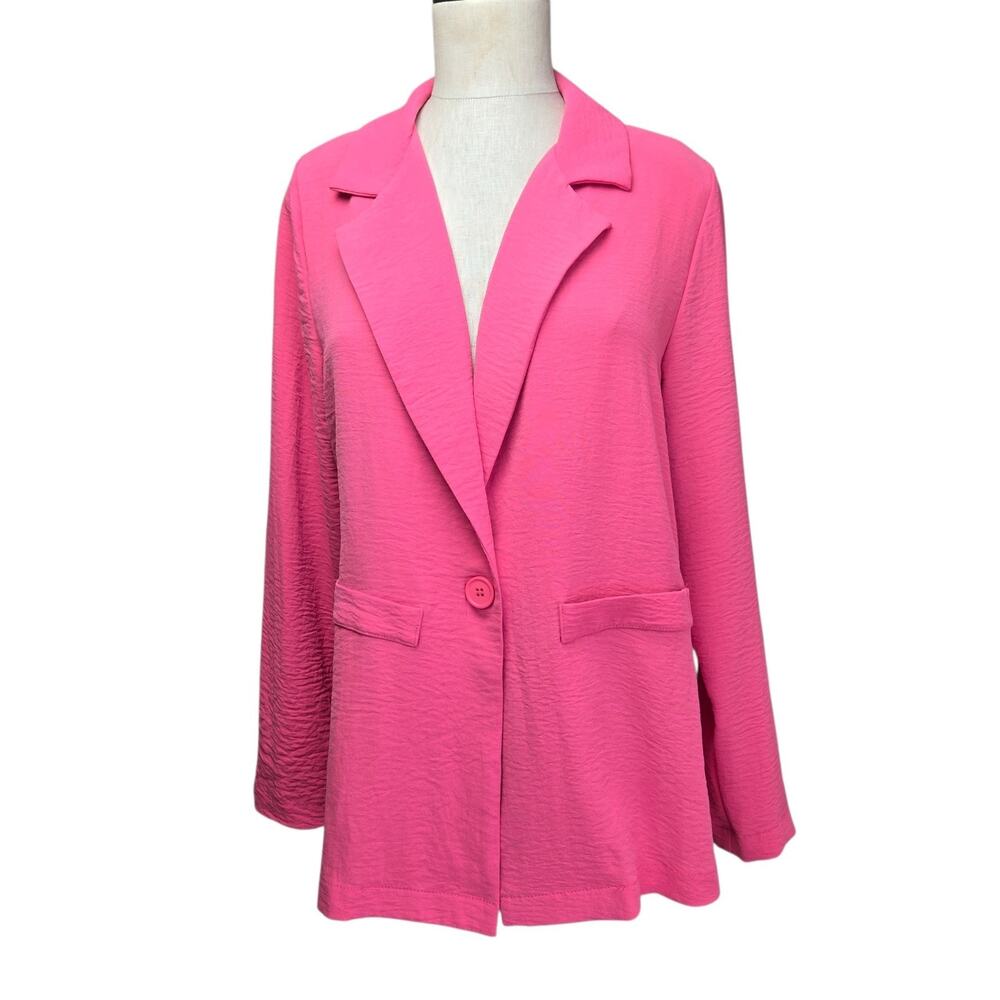 Fair Haven Women's Lightweight Blazer Size Medium Hot Pink